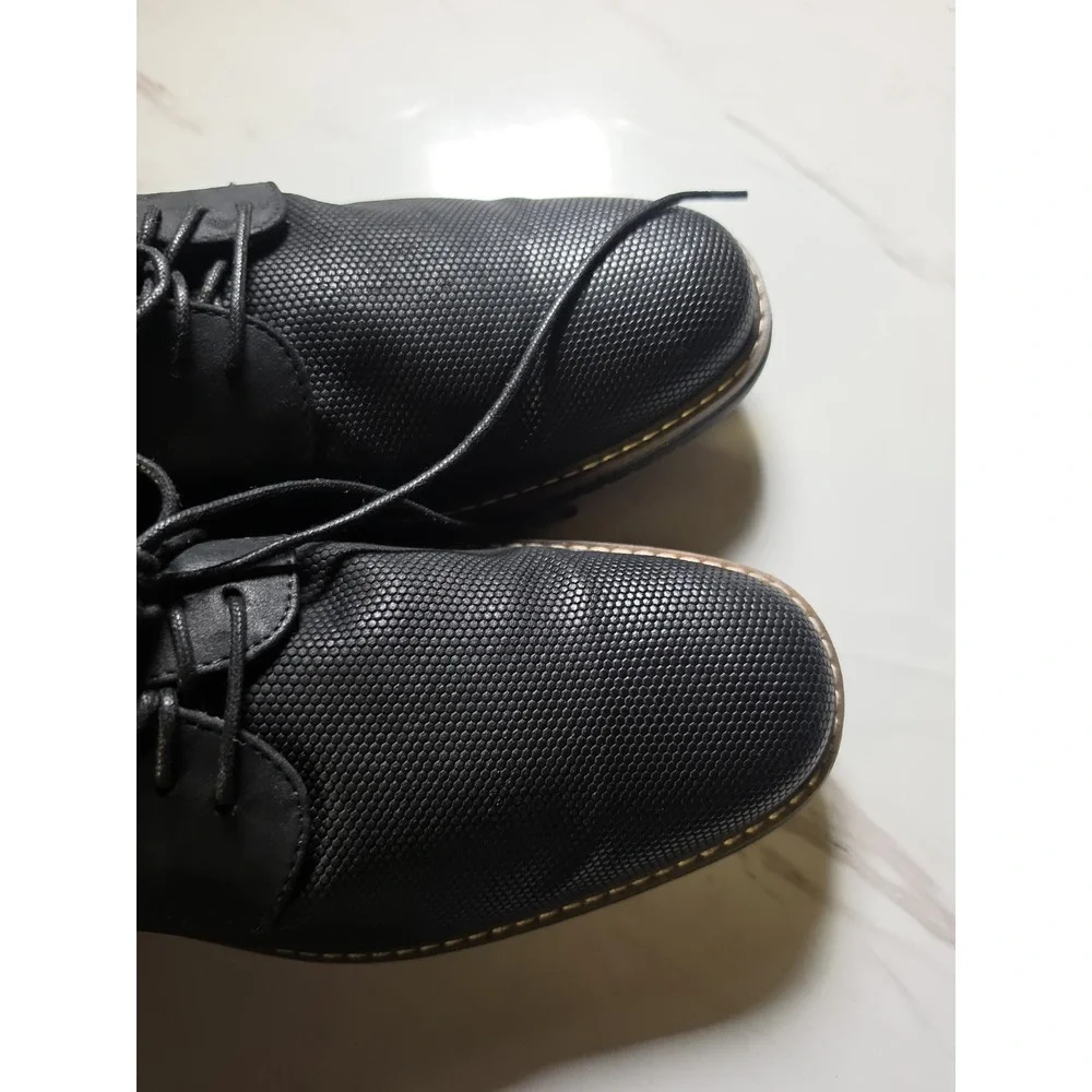 Freeman Lucas Men's Navy Suede Perforated Plain Toe Derby Shoes